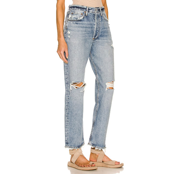 AGOLDE Isolate Medium Indigo 90s Mid-Rise Loose Jeans Size 28 - Picture 3 of 8